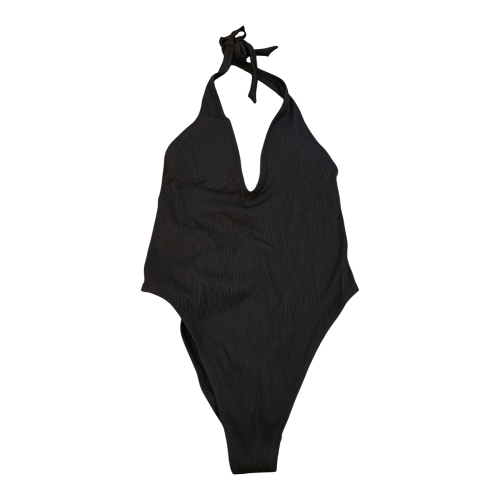 aerie Black Halter One-Piece Swimsuit